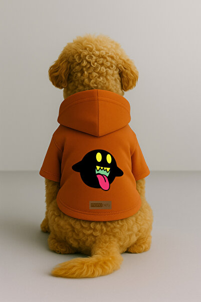 Monopetz Printed Dog and Cat Clothing & Dress with Fleece Inside - Orange Col...
