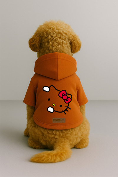 Monopetz Printed Dog and Cat Clothing & Dress with Fleece Inside - Orange Col...
