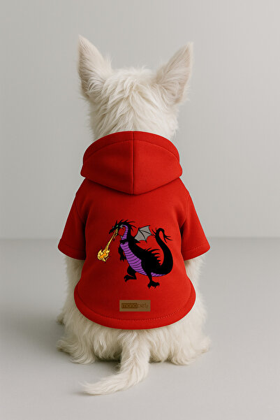 Monopetz Printed Dog and Cat Clothing & Dress with Fleece Inside - Red Color ...