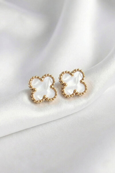 özgül takı ve tasarım أقراط نسائية من الفولاذ المقاوم للصدأ باللون الذهبي بنم...