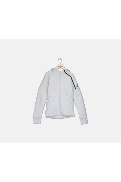 adidas سترة أداء للأطفال البنات، رمادية