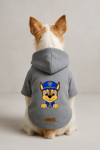 Monopetz Printed Dog and Cat Clothing & Dress with Fleece Inside - Gray Color...