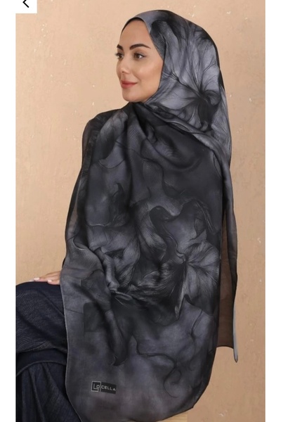 Butik Yeni Sezon Kaymayan Batik Desen Gül Motifli Pamuklu Koza Şal