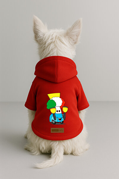 Monopetz Printed Dog and Cat Clothing & Dress with Fleece Inside - Red Color ...