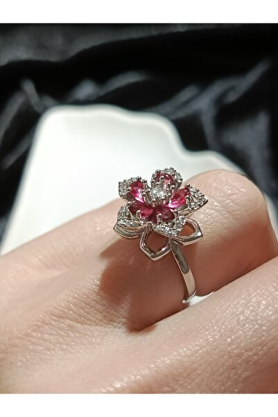 AYKE AKSESUAR Çelik Çicekli Ayarlanır Stres Çarklı Yüzük