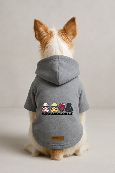 Monopetz Printed Dog and Cat Clothing & Dress with Fleece Inside - Gray Color...