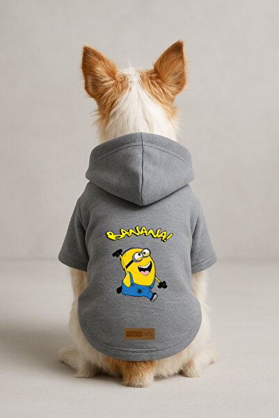 Monopetz Printed Dog and Cat Clothing & Dress with Fleece Inside - Grey Color...