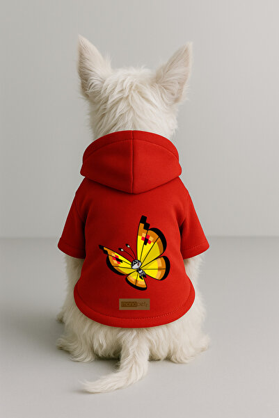Monopetz Printed Dog and Cat Clothing & Dress with Fleece Inside - Red Color ...