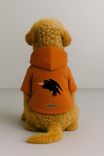 Monopetz Printed Dog and Cat Clothing & Dress with Fleece Inside - Orange Col...