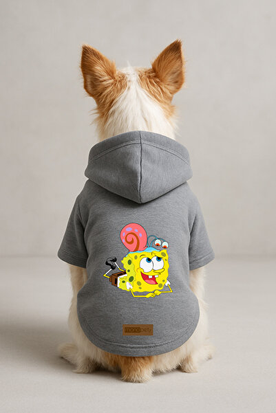 Monopetz Printed Dog and Cat Clothing & Dress with Fleece Inside - Gray Color...