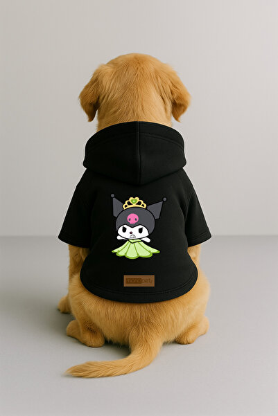 Monopetz Printed Dog and Cat Clothing & Dress with Fleece Inside - Black Colo...