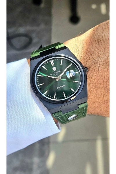 Raymond RYM-633061 SLIM KLASIK ERKEK SAAT -SAFİR CAM - DERİ KORDON - ÇELİK KA...