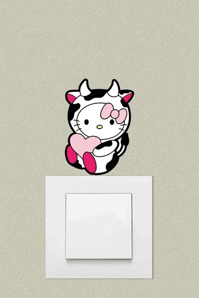 hediyenebak Cute Heart Dalmatian Decorative Socket Sticker 10X8 cm