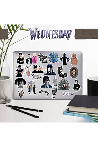 hediyenebak مجموعة ملصقات الأربعاء |   ملصق للكمبيوتر المحمول والدفتر والتابلت والهاتف ودفتر الملاحظات ومجلة البوليت