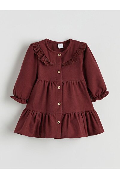 LC Waikiki LCW baby Fisto Detaylı Düğmeli Kız Bebek Elbise