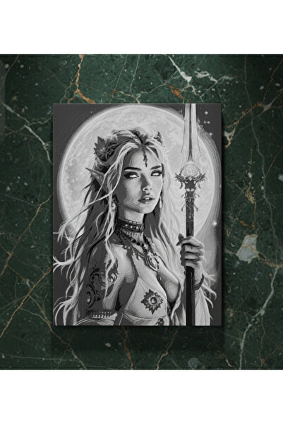 Generic Ay Işığı Elf Rahibesi – 3D Baskı Fantastik Dekoratif Tablo