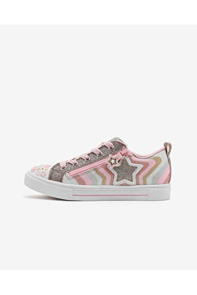 SKECHERS TWINKLE SPARKS - COSMIC BURST Büyük Kız Çocuk Pembe / Altin Işıklı S...