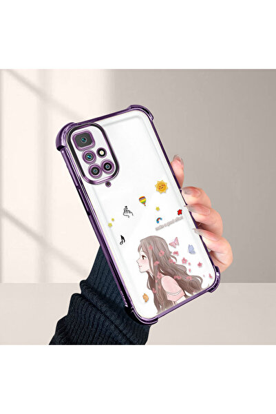 Hontinga جراب هاتف شفاف متوافق مع هاتف Xiaomi Redmi 10 مصنوع من السيليكون ومض...