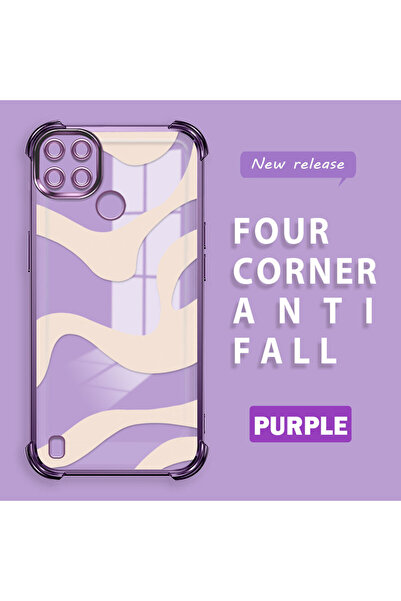 Hontinga حافظة متوافقة مع هاتف Realme C21Y/C25Y، حافظة هاتف من السيليكون الشف...