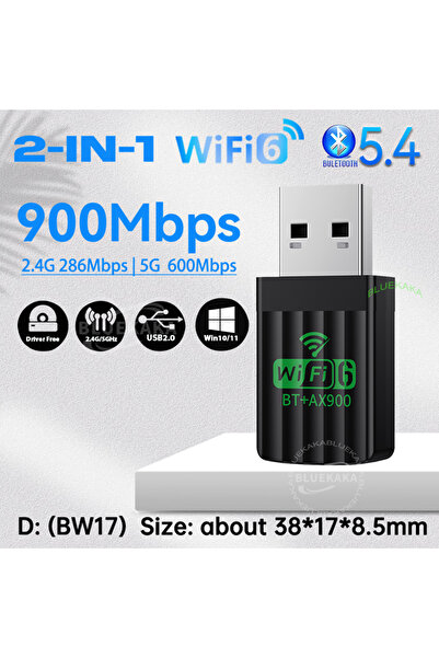 Choice1 Model D New Upgrades Mini USB Wireless Bluetooth 5.4 Transmitter Receiver Adapter WiFi 6 Dongle 900M