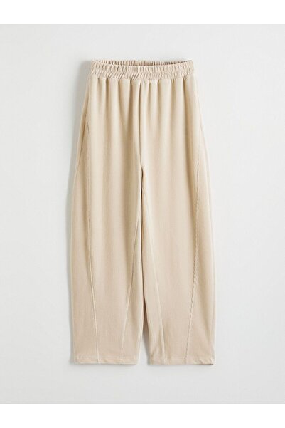 LC Waikiki Pantaloni de sport din catifea pentru fete LCW Kids, cu detaliu de...