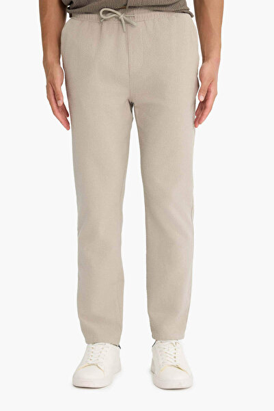 DeFacto Jogger-Fit-Hose mit Schnürung in der Taille, elastischen Taschen, Kha...