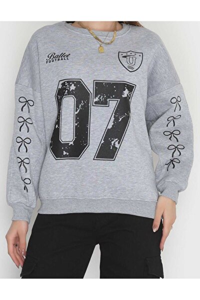 f.kereci 3 İplik Ş Fleece-Lined O Oversized Sweatshirt - S/M Loose Comfortable Sweatshirt