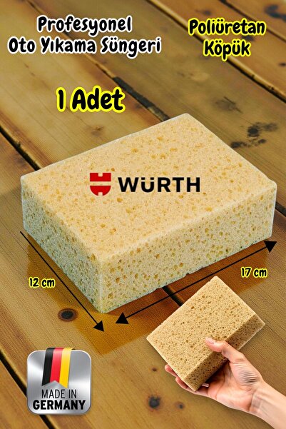 Würth Technow 17x12x6cm Made in Germany Otomobil Oto Yıkama Parlatma Süngeri