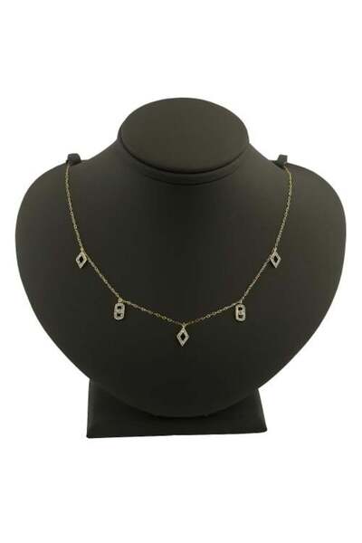 Gold قلادة ألماس ذهبية ناعمة بتصميم أنيق - عيار 18 قيراط