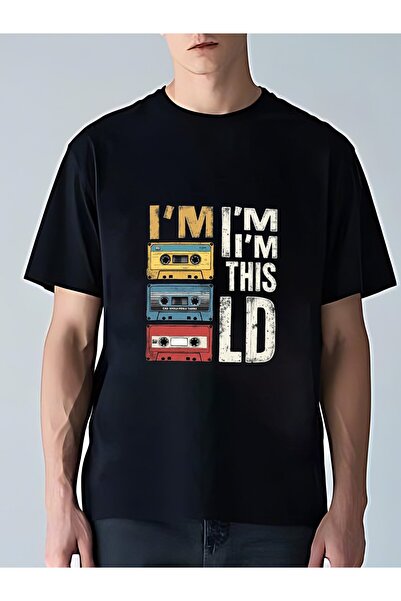 MIXSNOW تي شيرت رجالي كبير الحجم برقبة مستديرة: "I'M THIS OLD" - 100٪ قطن ناع...