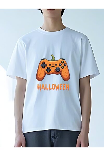MIXSNOW تي شيرت رجالي كبير الحجم برقبة مستديرة: Pumpkin Controller - 100٪ قطن...