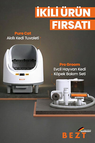 Bezt Pure Cat Otomatik Akıllı Kedi Tuvaleti+Bezt Pro Groom Evcil Hayvan Kedi ...
