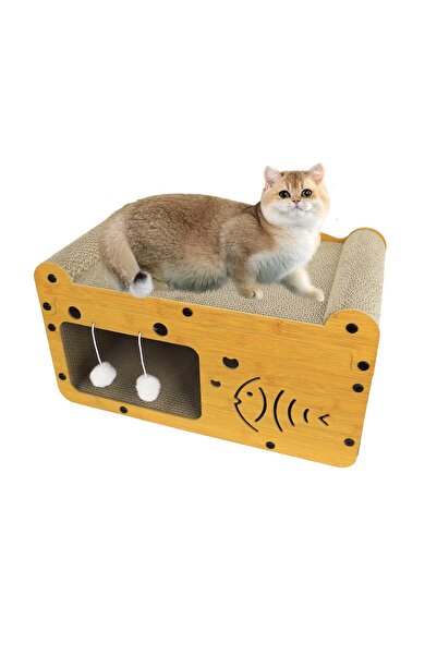 Sthxyfaith Cardboard Cat Scratcher House, 20-Inch Corrugated Cat Scratcher for Indoor Cats, Kitten Scratching