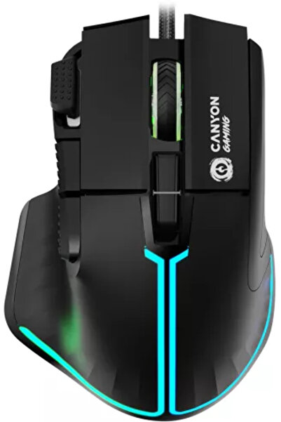 CANYON Mouse Fortnax GM-636 20000 RGB cablu impletit 1.65M 113*83*45mm negru
