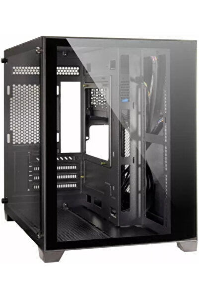 Inter-Tech Кутия за компютър C-501 Mini Tower с две камери и захранване, черна