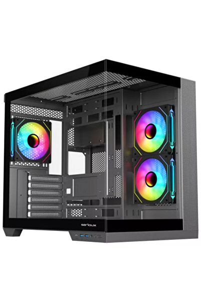 SERIOUX Carcasă Acvariu Gaming Shadow Middle Tower ATX Fără sursă Negru