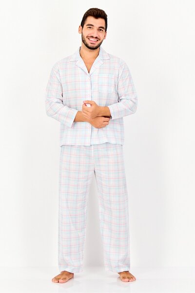 English Laundry Men 2 Pieces Checkered Top And Pajama Pants Set, Multicolor