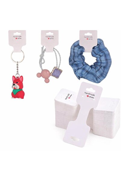 naturevo 150 Adet Beyaz Saç Tokası Kartı – 4 × 10 cm – Paketleme Etiketi