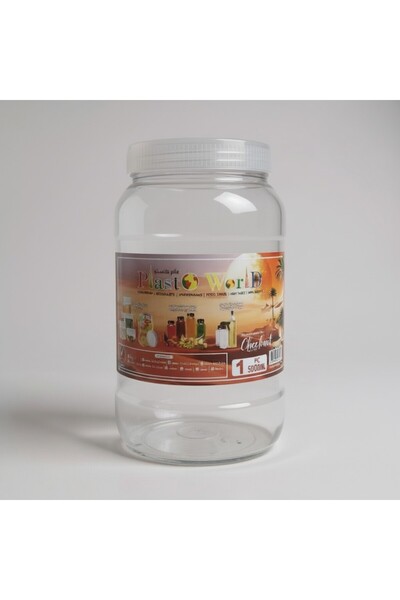 PLASTO WORLD برطمان تخزين طعام سعة 5000 مل | معتمد من ESMA | برطمان بلاستيكي متين بغطاء أبيض