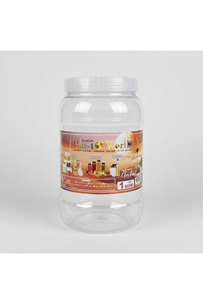 PLASTO WORLD برطمان تخزين طعام سعة 6000 مل | معتمد من ESMA | برطمان بلاستيكي متين بغطاء أبيض