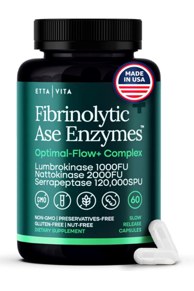 Etta Vita Fibrinolytic Ase Enzymes Lumbrokinase Nattokinase Serrapeptase 60 S...