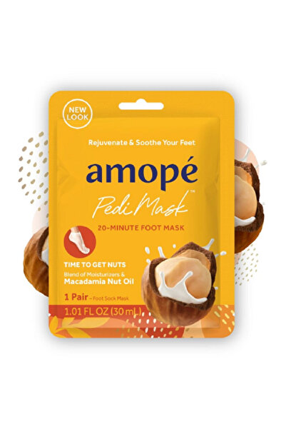 Dr.Scholl’s قناع القدم Amope Pedi Mask 20-Minute Foot Mask من Dr. Scholl's - زيت جوز المكاديميا 30 مل