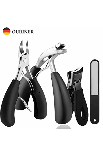 Choice5 4PCS SET Professional Grade Concave Stainless Steel Nail Clippers for Thick Nails and Ingrown Toenai