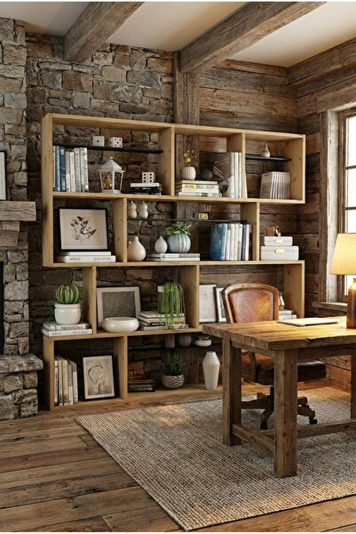 woodwork antalya EYLÜL MASİF AĞAÇ 180X180 ÇOK AMAÇLI KİTAPLIK