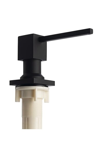 PrimaGran Dozator de săpun de bucătărie încorporat, granit negru, pătrat, 400 ml