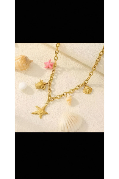 chd-store مجوهرات شاطئية من الفولاذ المقاوم للصدأ 304، مع نجم البحر، والسلاحف...