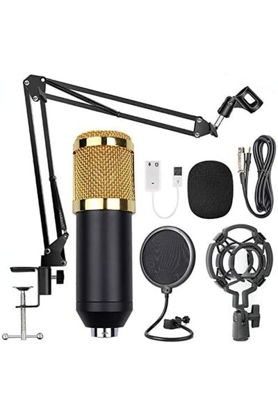 Saharaz BM-800 Condenser Microphone for Studio Recording (Black)