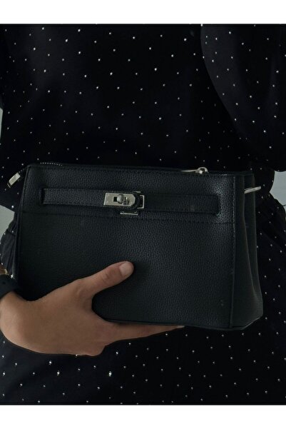 JASECO Small Shoulder Bag with Leather Lock Detail