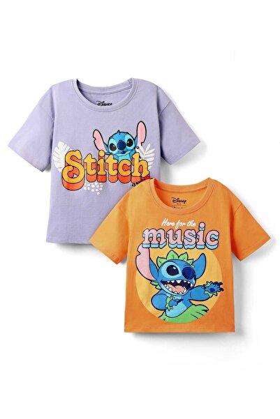 Honeyhap تي شيرتات ديزني من جيرسيه أحادي الأكمام القصيرة ليلو وستيتش حزمة من ...