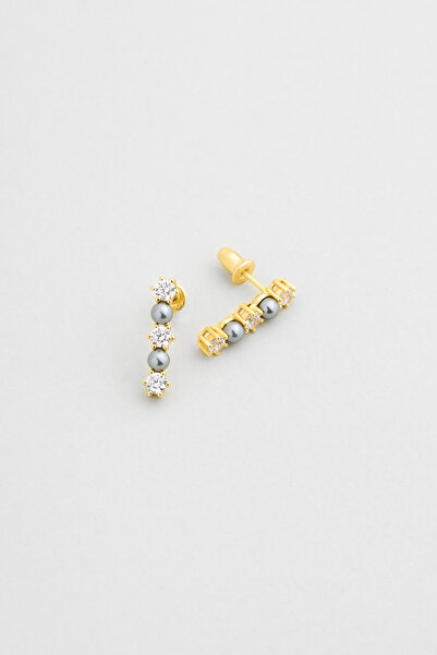 So CHIC... Marie 18 Ayar Sarı Altın Kaplama Gümüş İnci Küpe